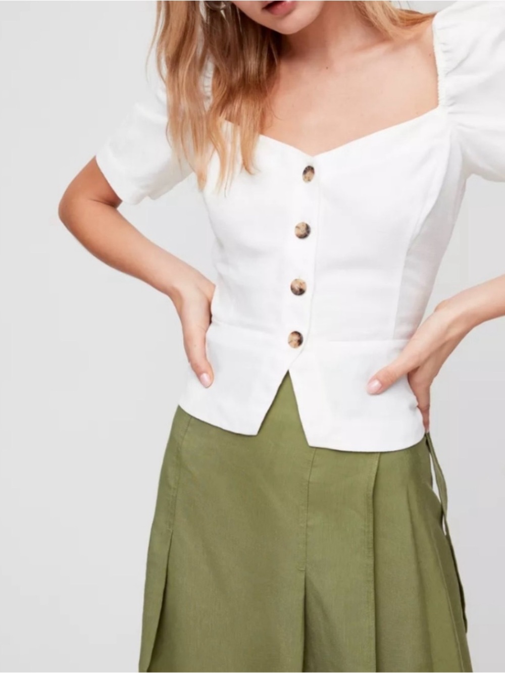 Aritzia linen blouse in soft white